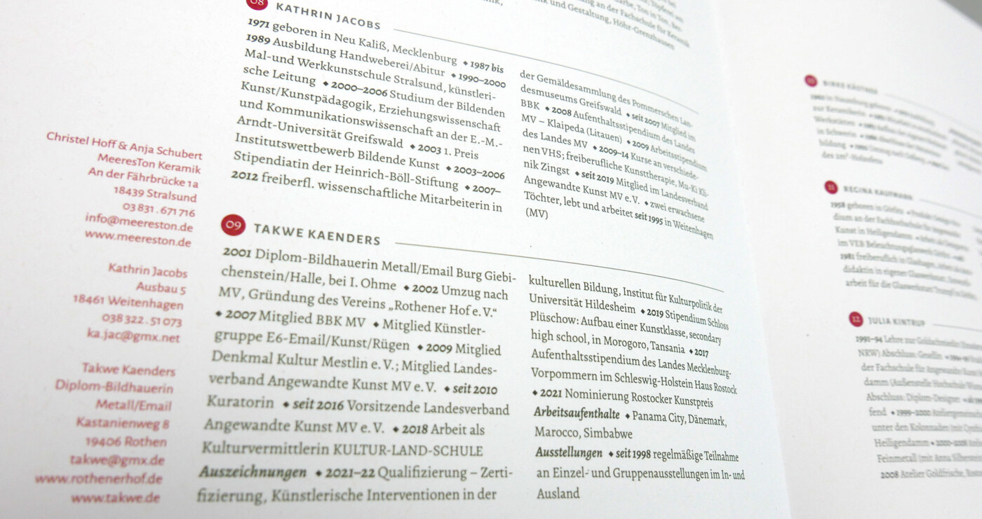 Mitgliederkatalog Landesverband Angewandte Kunst MV Mitgliederkatalog Landesverband Angewandte Kunst MV